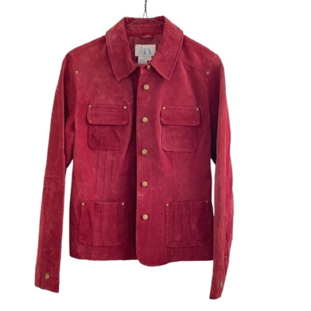 Vintage Alice Blue Burgundy Suede Jacket Size M - Picture 3 of 12